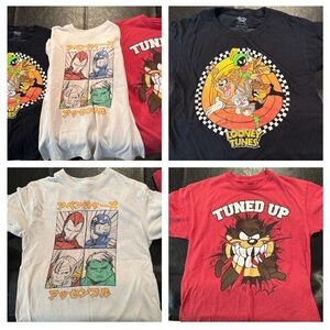 Warner Bros. Kids Graphic T-Shirts - Red, White, Black 3 Lot